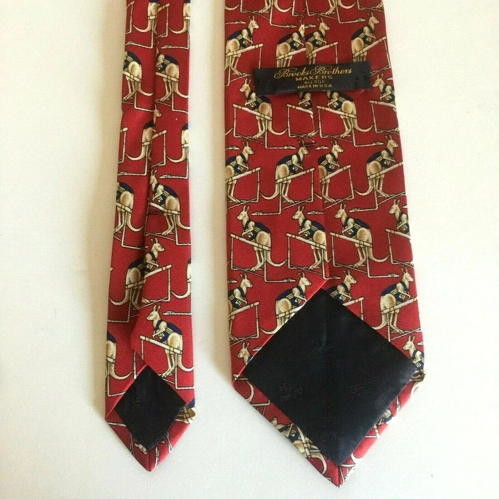 Brooks Brothers Makers Tie Red Kangaroo Sport